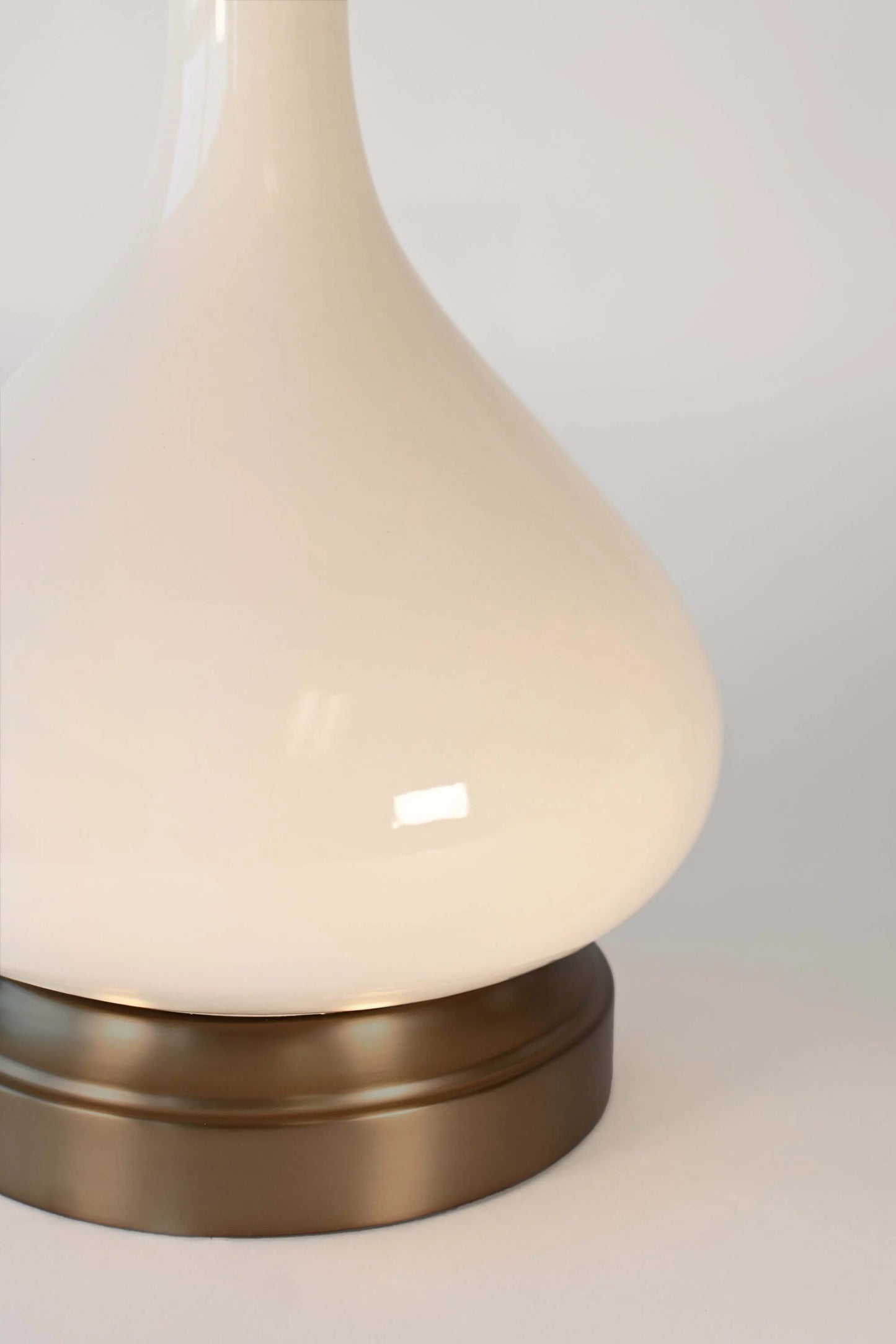 Luxury cordless ceramic table lamp with warm LED lighting and ivory finish