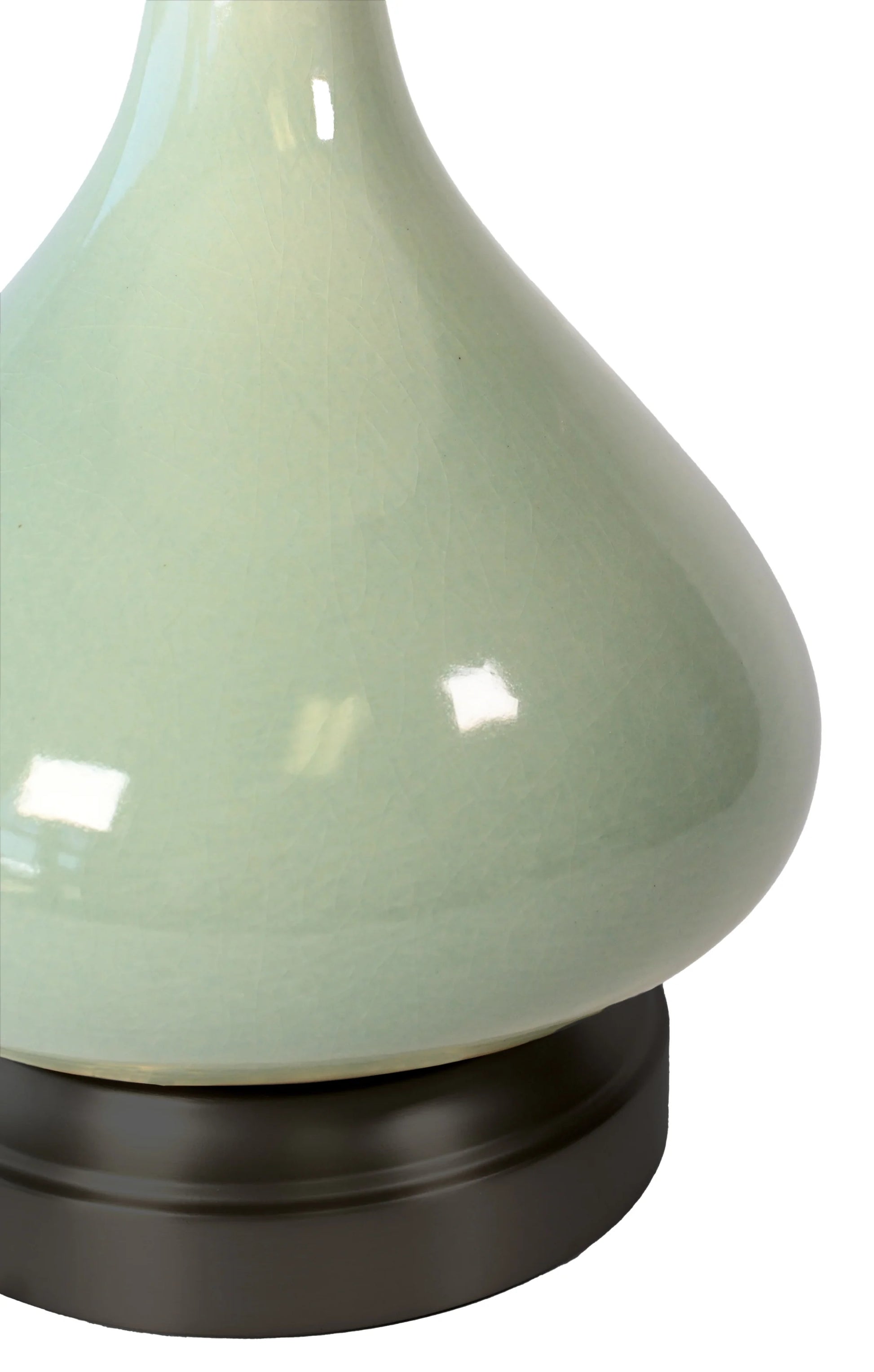 Battery-Powered Ceramic Table Lamp - Bartlett in Spa Blue and Green