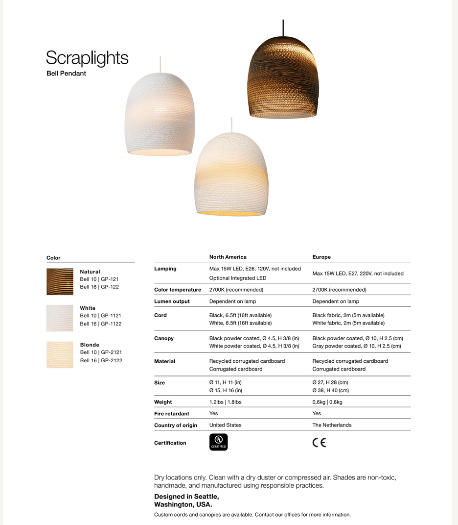 Bell Recycled Pendant Light By Graypants