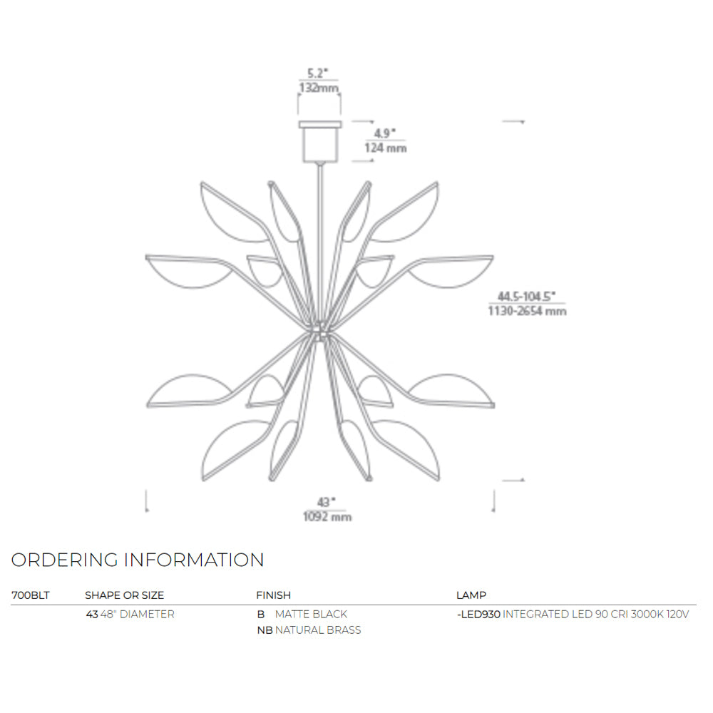 Belterra 43-inch Design Chandelier by Visual & Comfort & Co