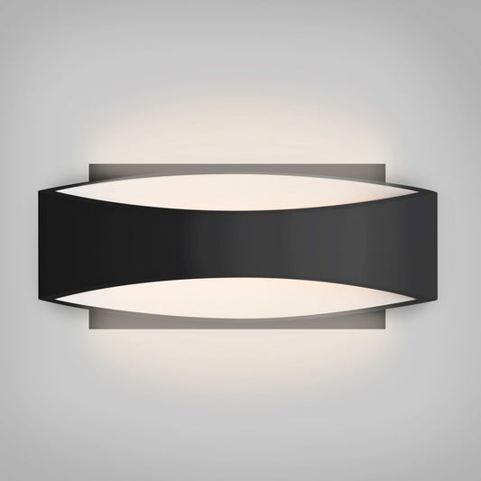 Modern black LED wall sconce by Besa Lighting for hallway and bedroom lighting