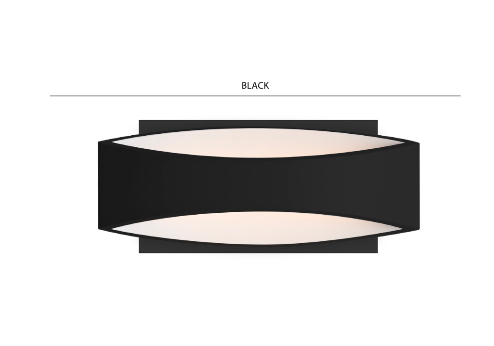 Besa Arc black wall sconce with integrated LED and ADA compliant profile