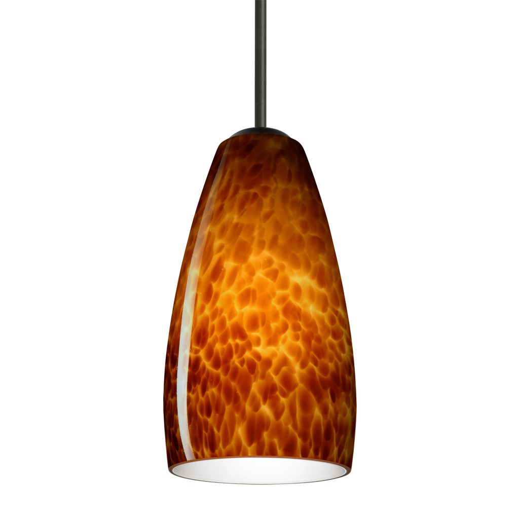 Besa Lighting Chrissy mini pendant featuring handcrafted Amber blown glass