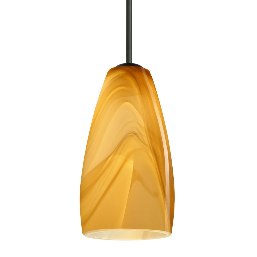 Besa Chrissy Honey glass hanging light with warm amber-toned illumination