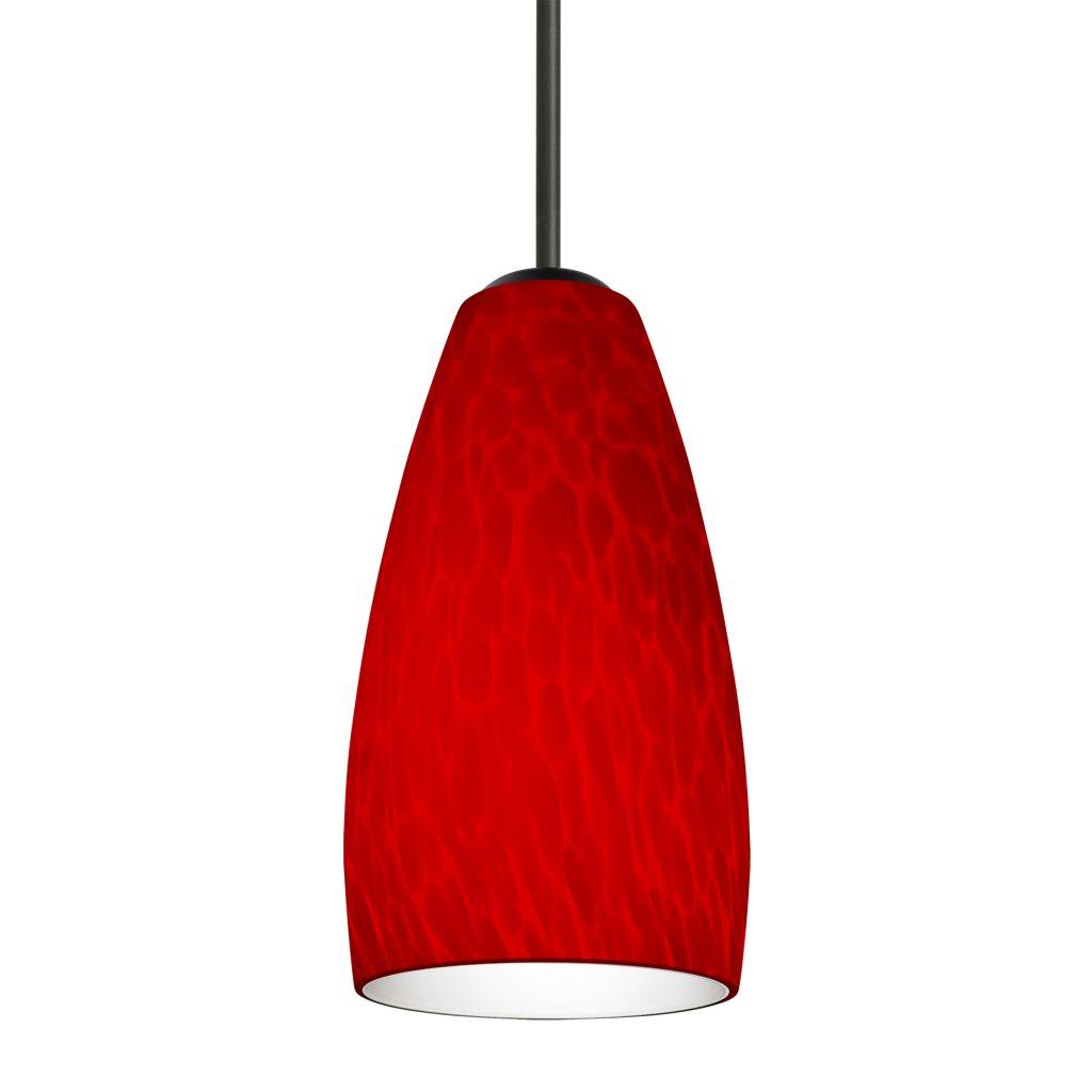 Besa Chrissy Red Cloud glass hanging light with artisan-crafted glass design