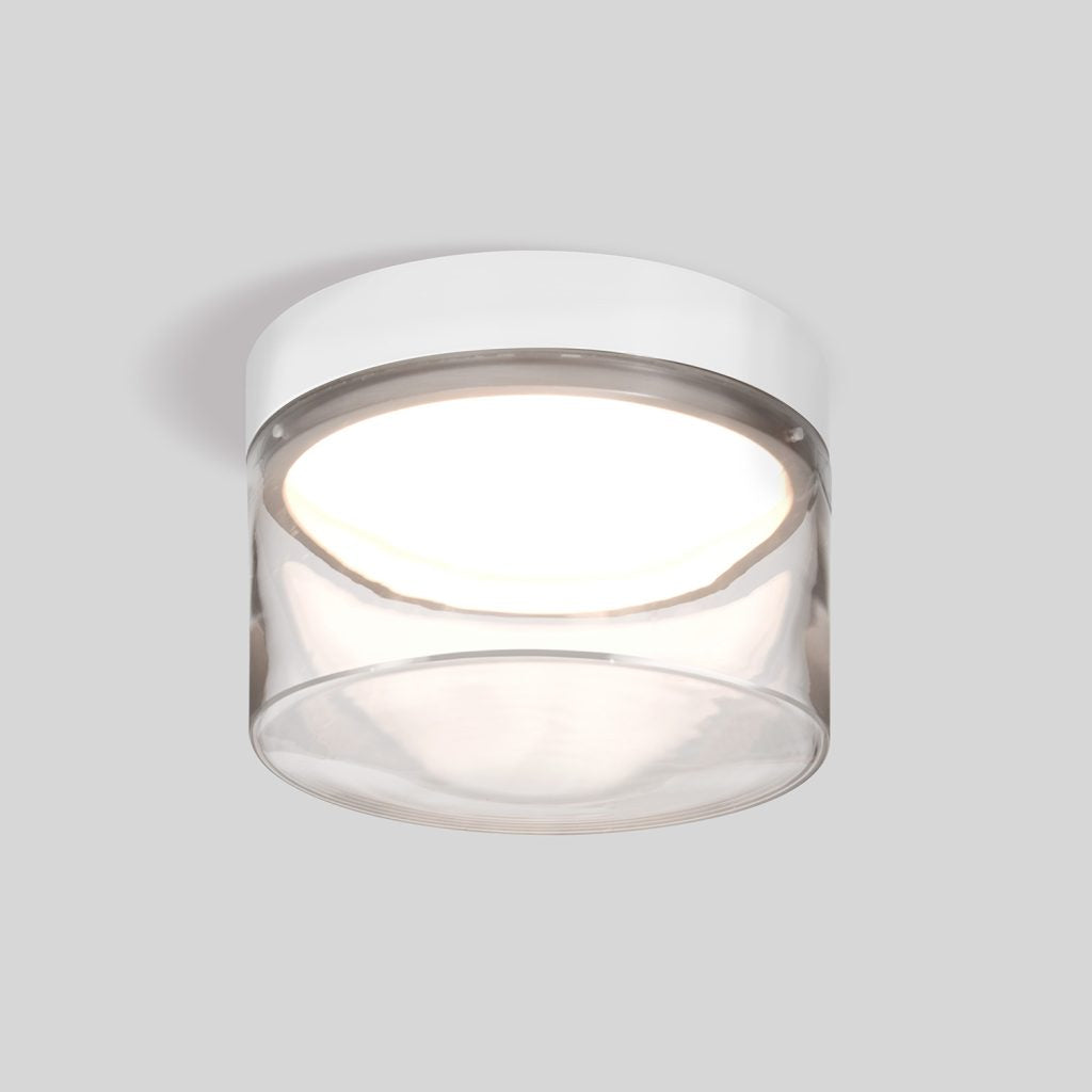 Decorative clear glass ceiling light for bedroom and living spaces with white finish