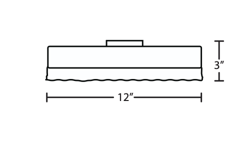 Besa Paco 12 LED ceiling light with clear stone glass accent line drawing