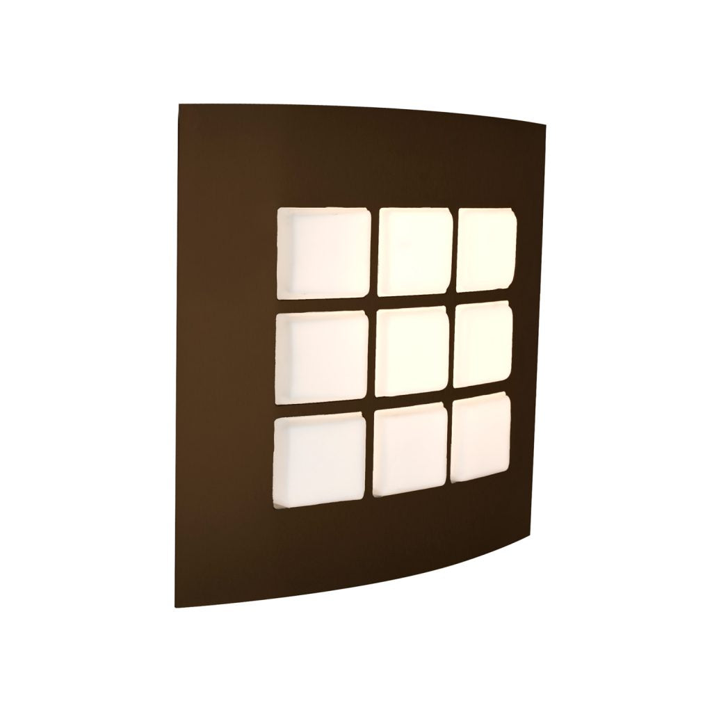 Besa Quad 10 ADA-compliant bronze LED wall light for indoor and outdoor spaces