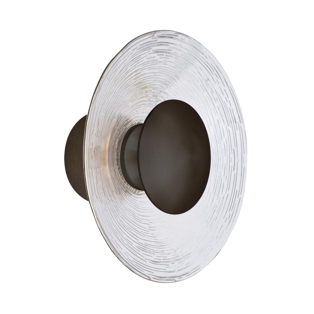 Clear glass Besa Sly wall fixture for residential and commercial interiors with black finish