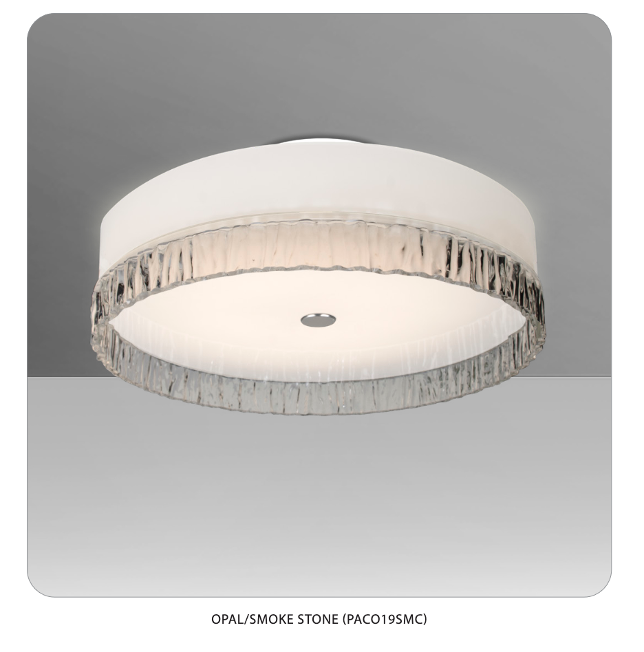 Handcrafted glass flush mount ceiling light for contemporary interiors