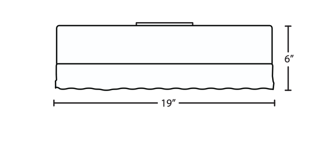 Technical line drawing of the Besa Paco 19 ceiling light showing overall dimensions