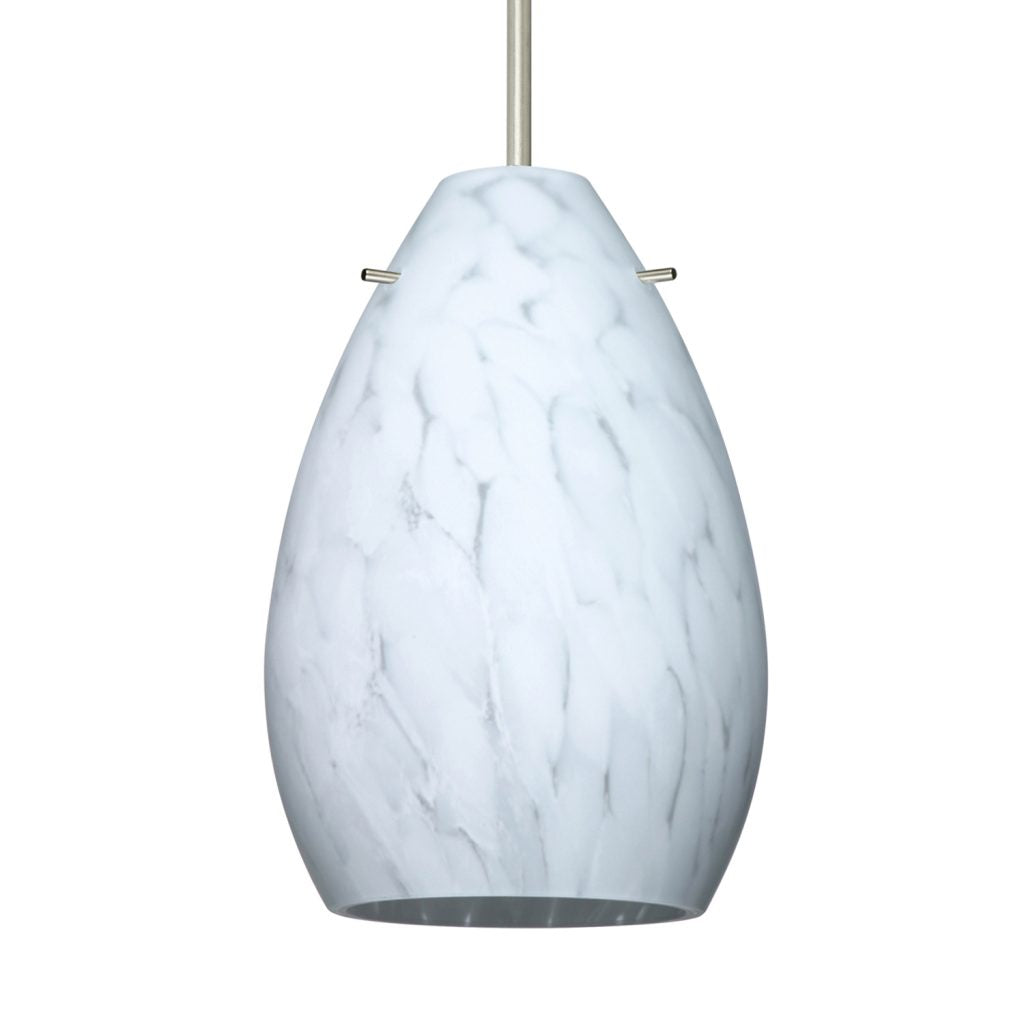Contemporary Besa Pera 6 pendant featuring handcrafted Carrera blown glass