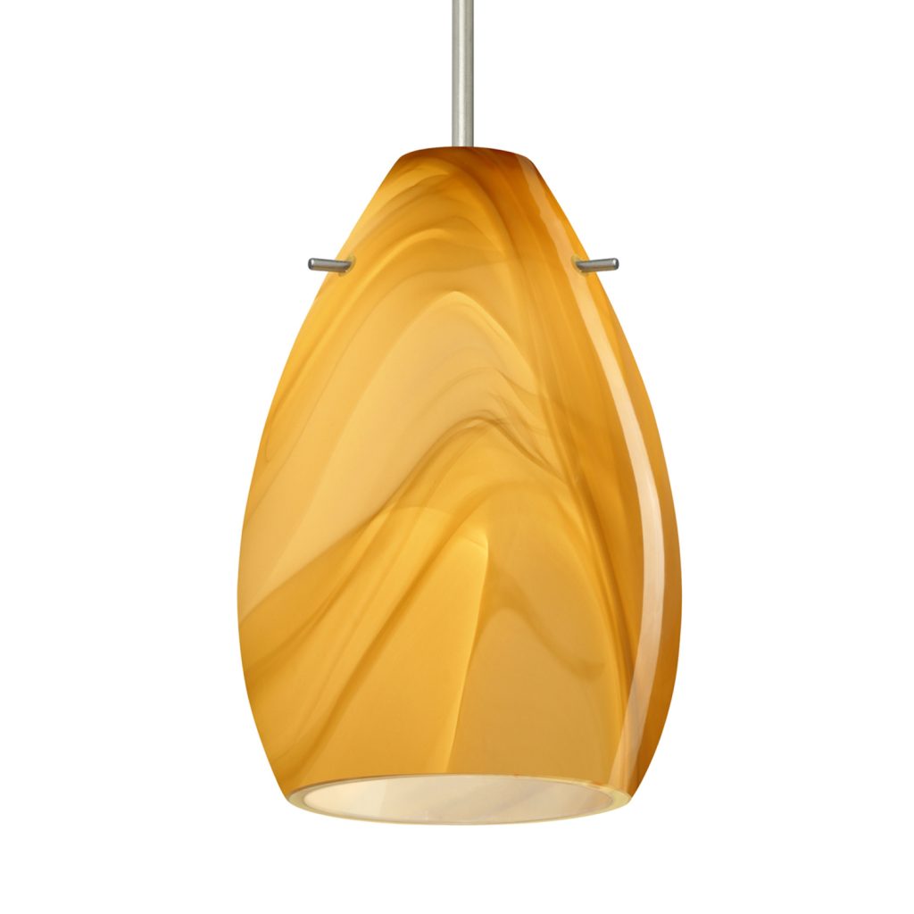 Handcrafted Honey glass pendant light by Besa Lighting for kitchen islands