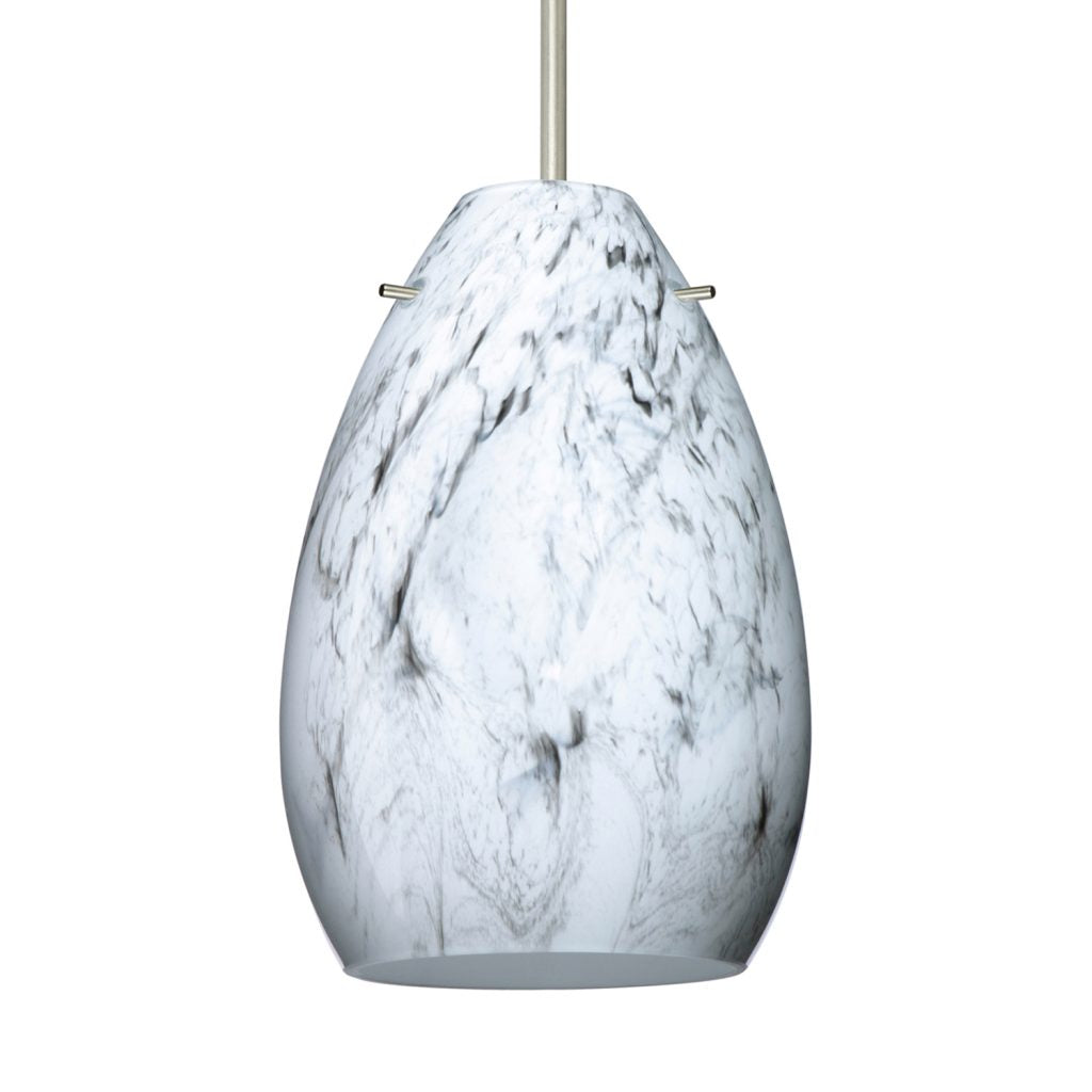 Besa Pera 6 pendant light with handcrafted Marble Grigio blown glass shade