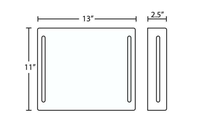 Besa Ponta architectural wall sconce line drawing with fixture measurements and installation dimensions