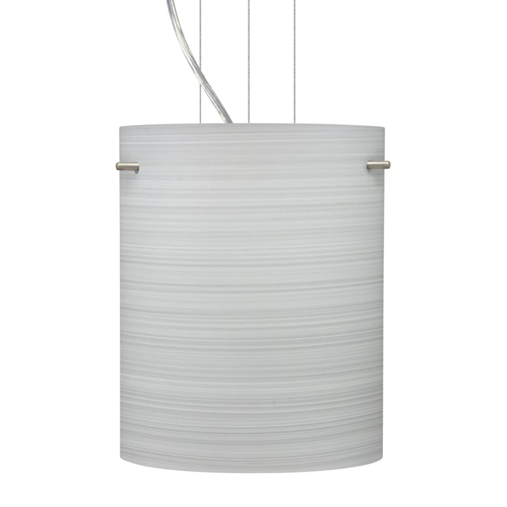 Modern Besa Tamburo 8 pendant featuring a Chalk glass shade above a kitchen island