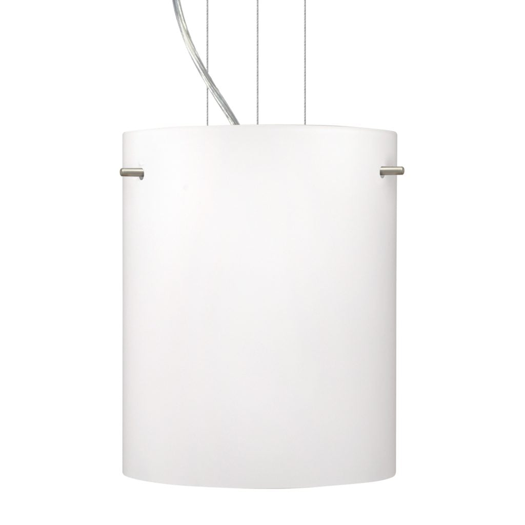 Modern Besa Tamburo 8 pendant with Opal Matte glass shade in a bedroom or living room interior