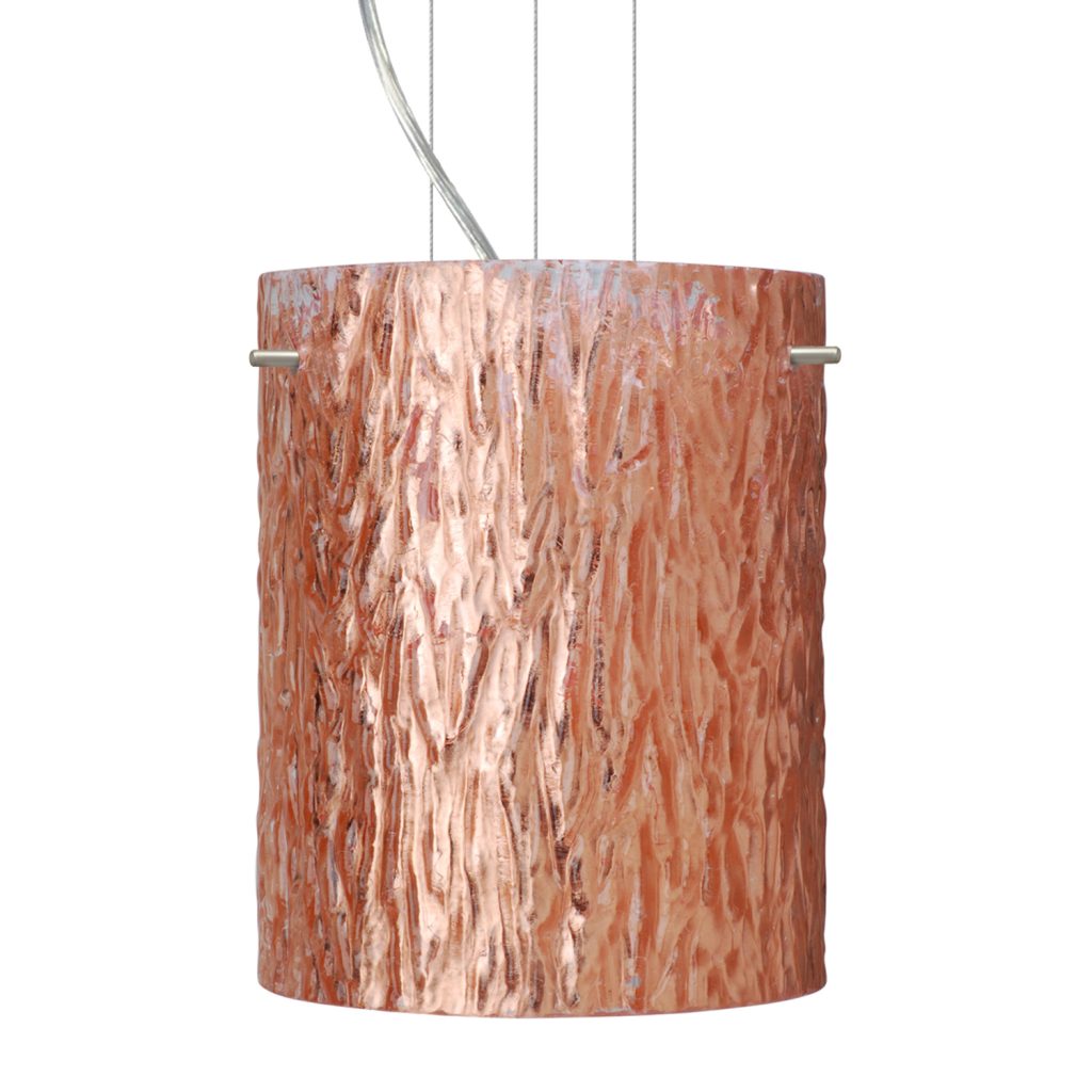 Modern Besa Tamburo 8 pendant with Stone Copper Foil glass shade in a residential living space