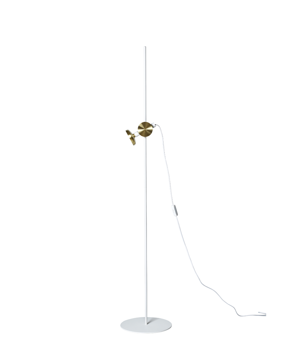 Pholc Blend floor lamp by Sabina Grubbeson – Traffic White and Brass, second view