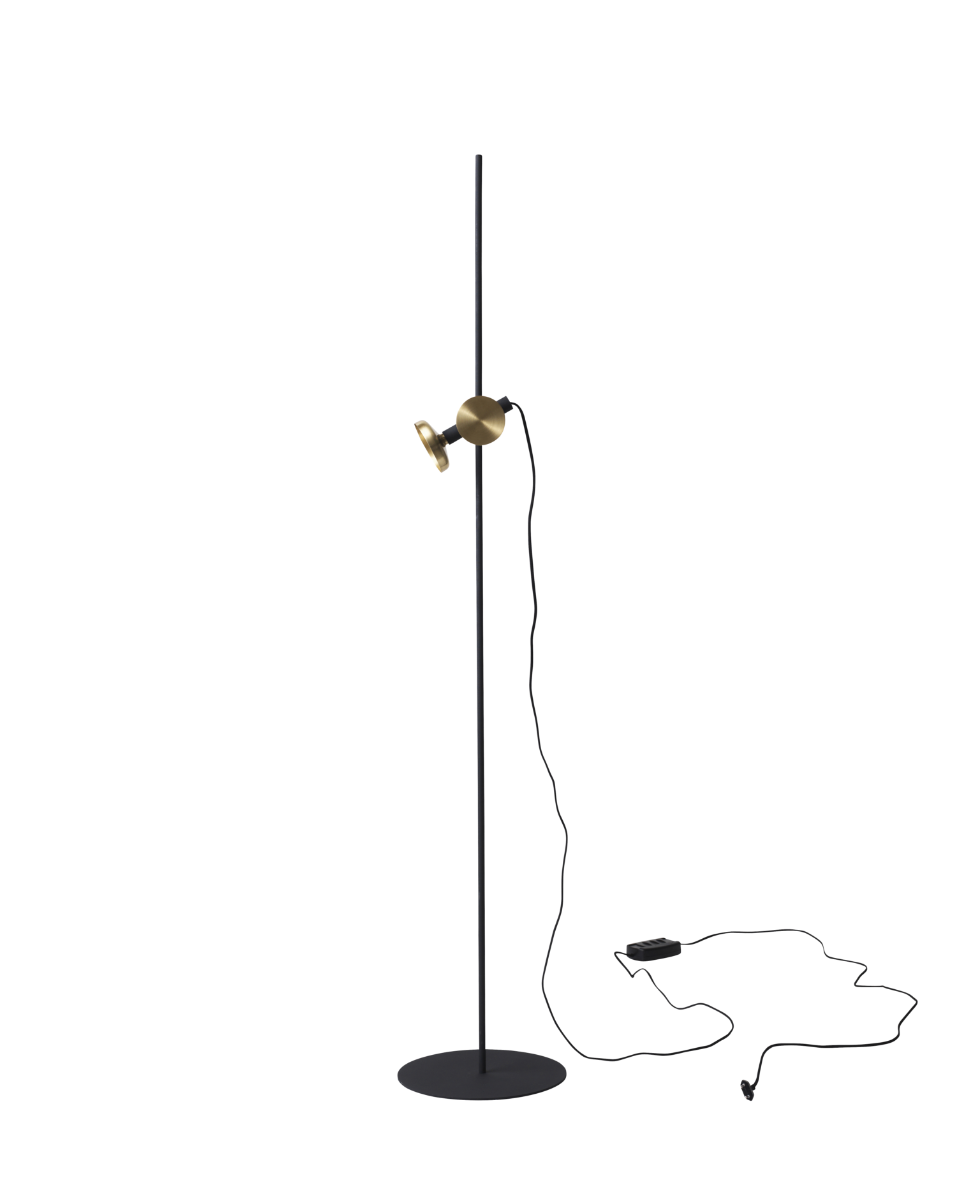 Pholc Blend floor lamp by Sabina Grubbeson – Jet Black and Brass, second view