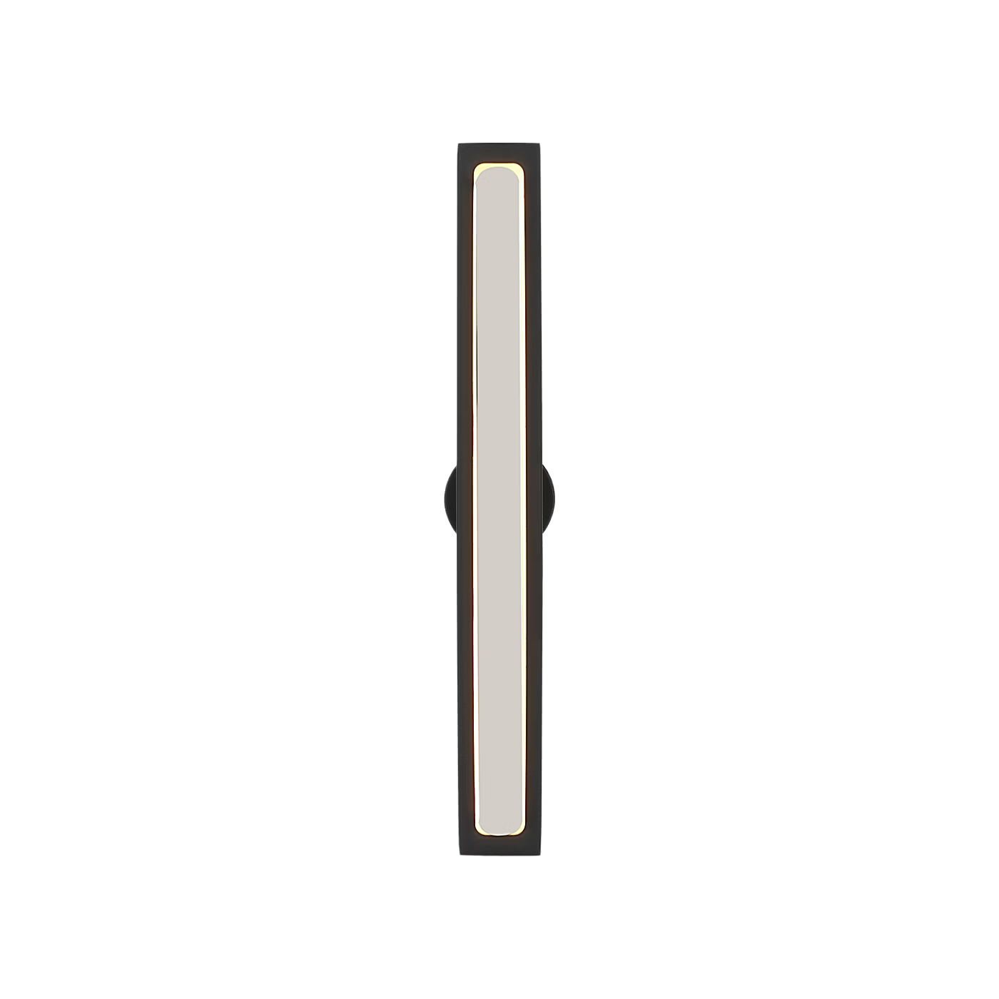 Minimalist black vanity fixture with crystal detail and LED lighting