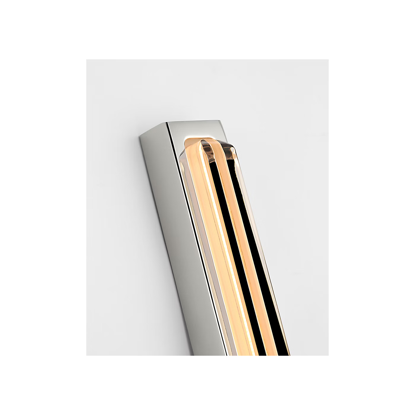 Modern bathroom wall light in polished nickel with crystal accents