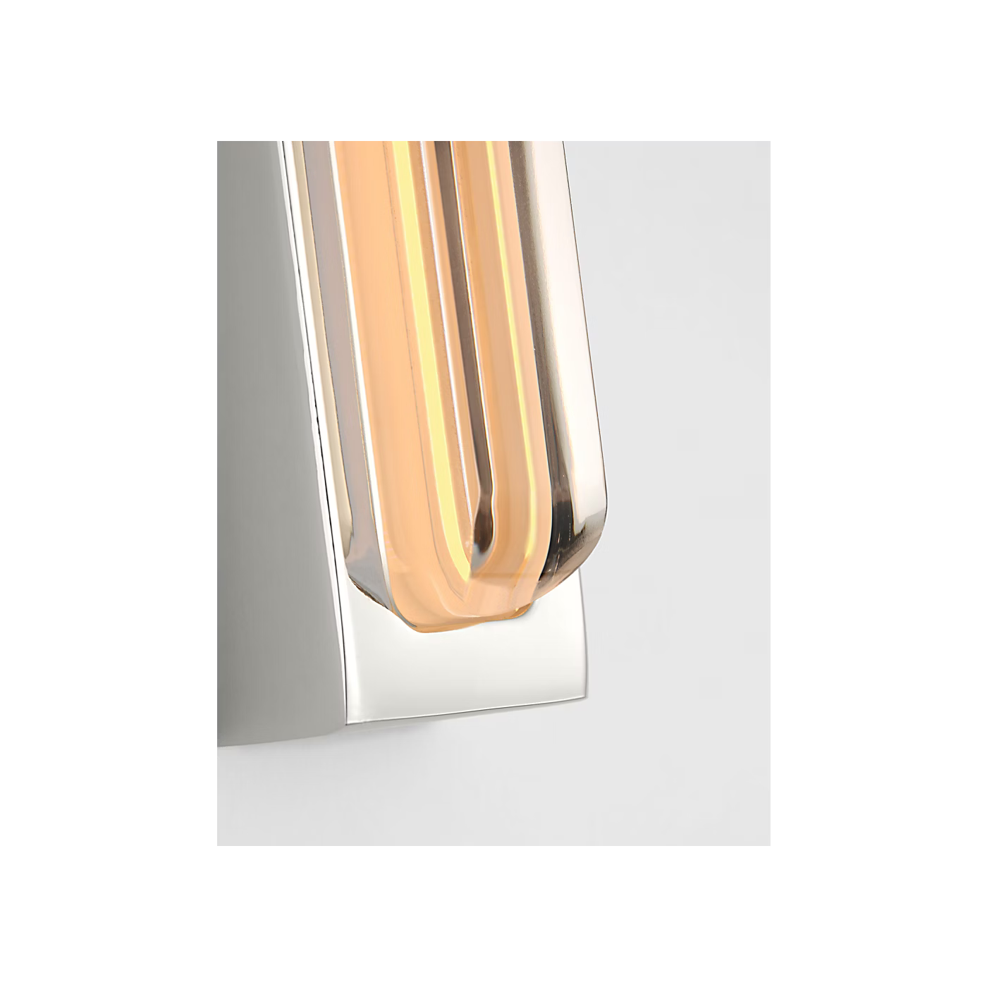 Vertical LED vanity light in polished nickel for luxury interiors
