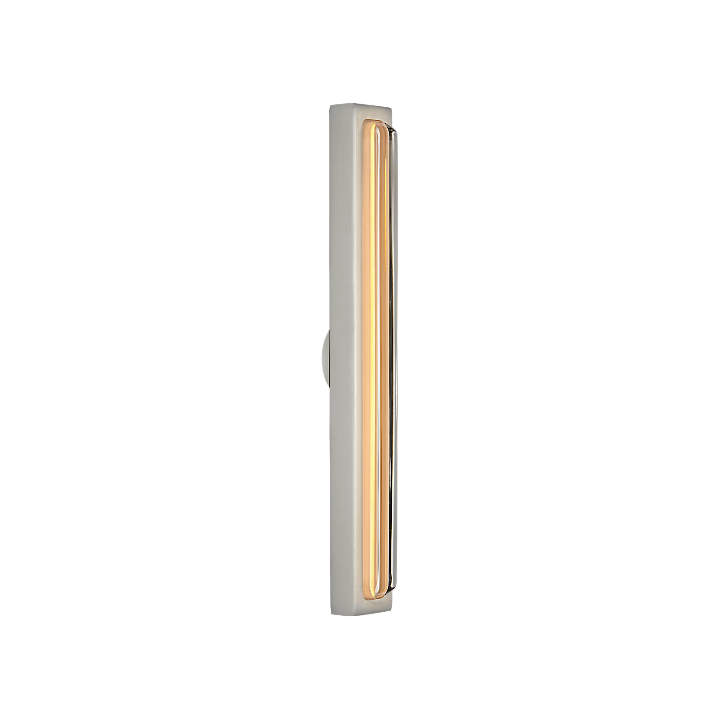 Modern LED vanity light in Satin Nickel with crystal diffuser