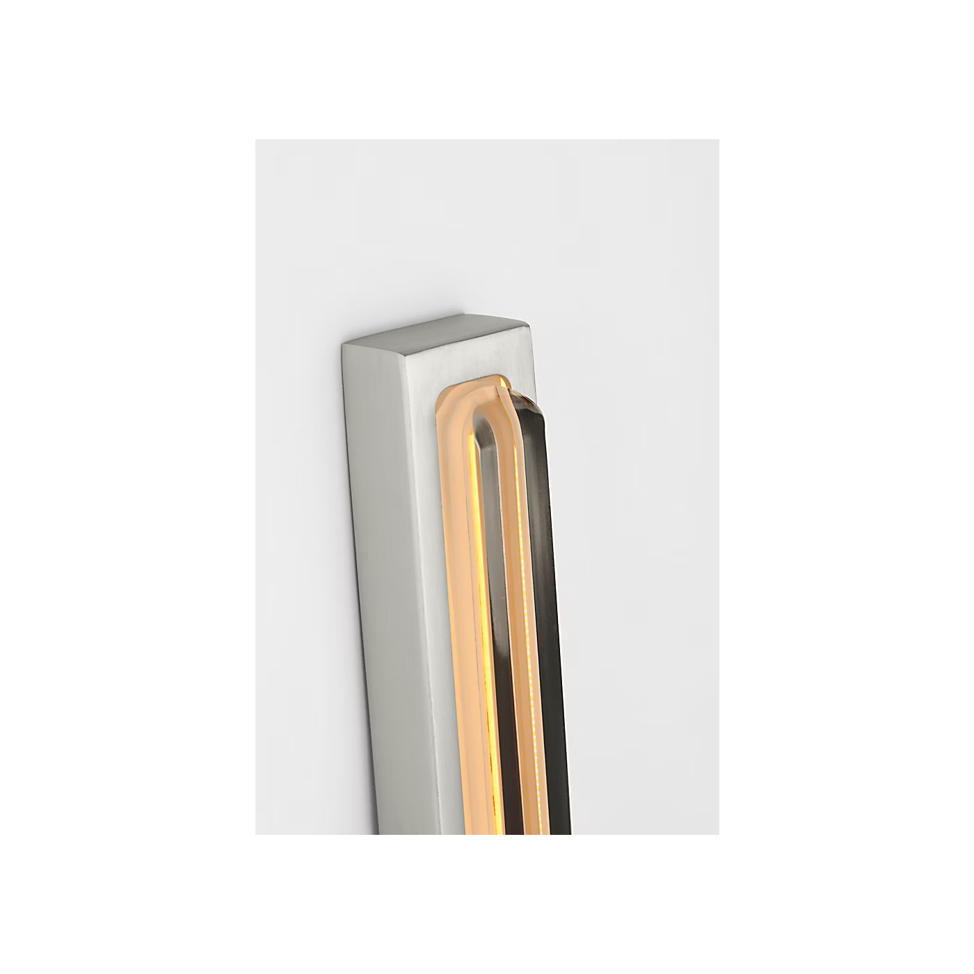 Contemporary satin nickel vanity wall light with integrated LED