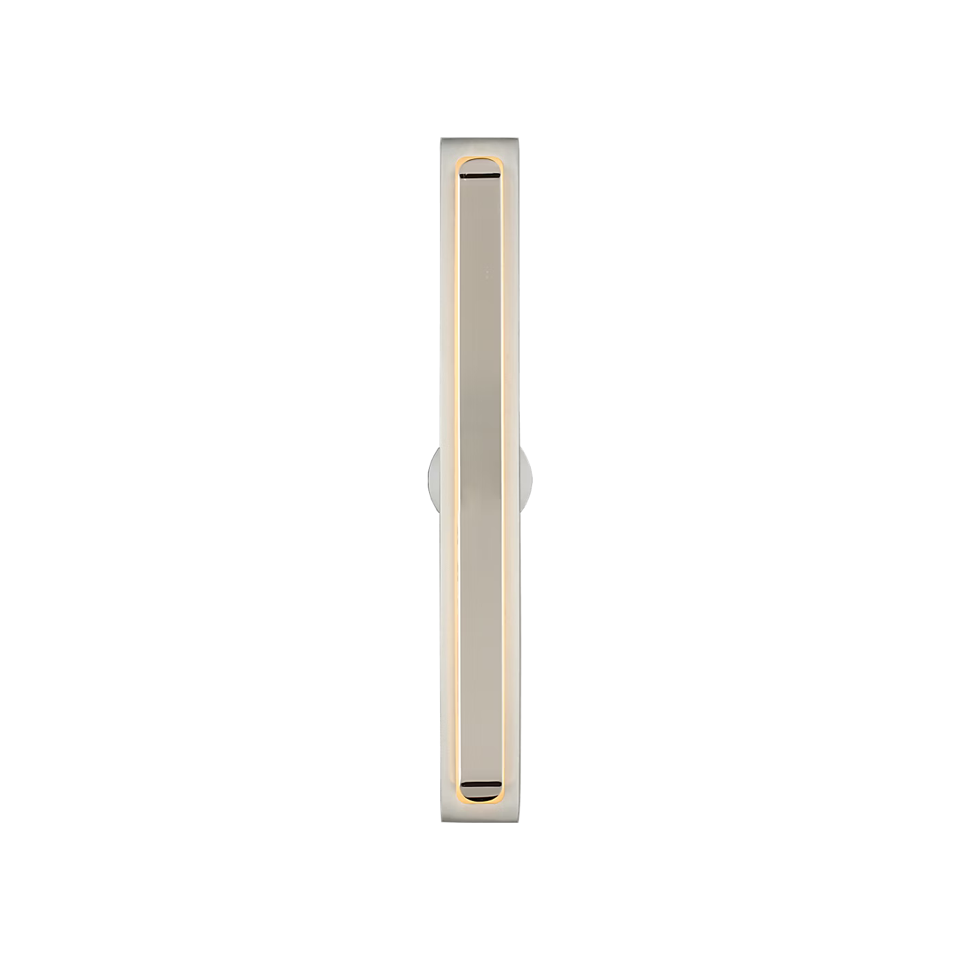Slim LED vanity fixture in satin nickel for bathroom mirrors