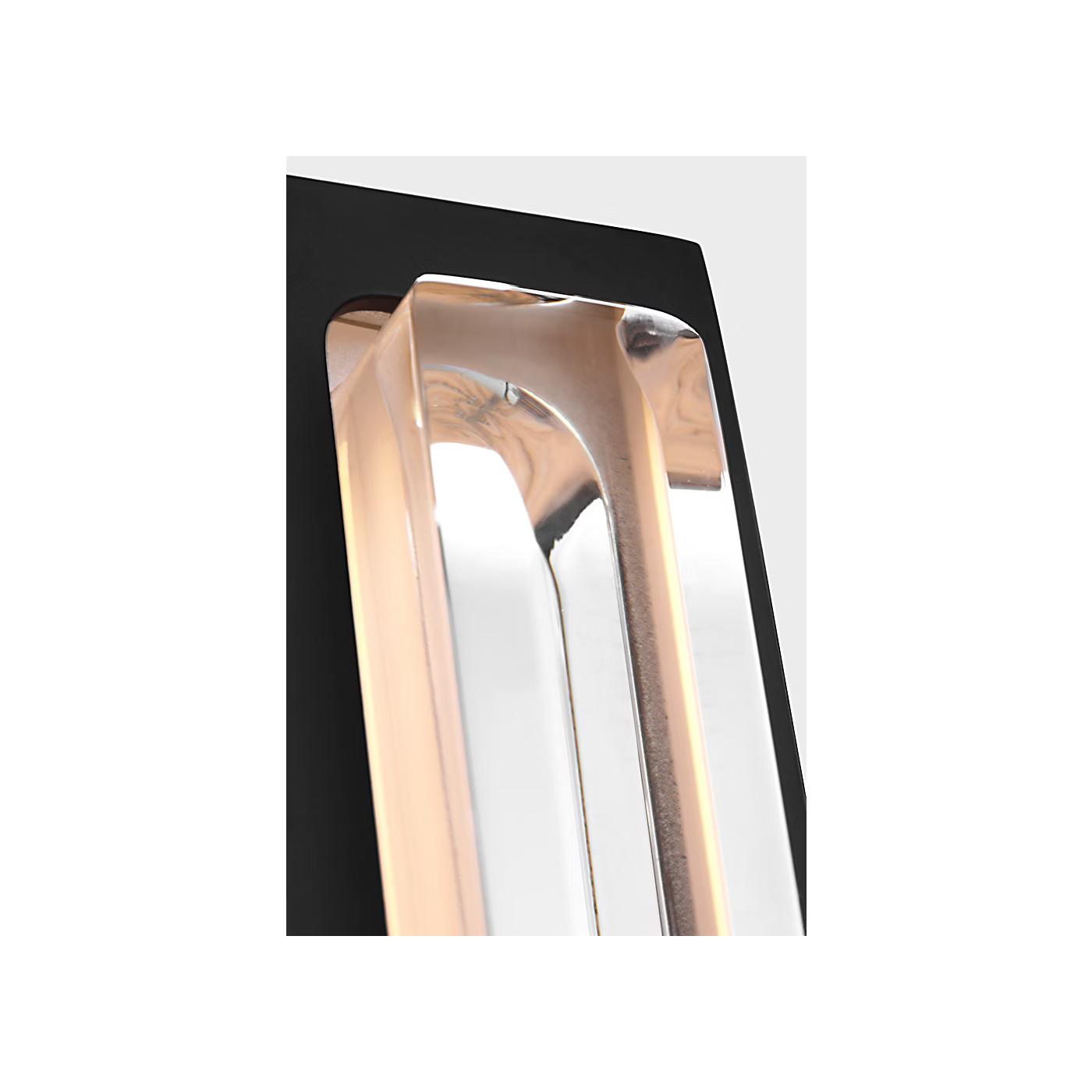 Modern hallway and bathroom wall light in Nightshade Black with crystal diffuser