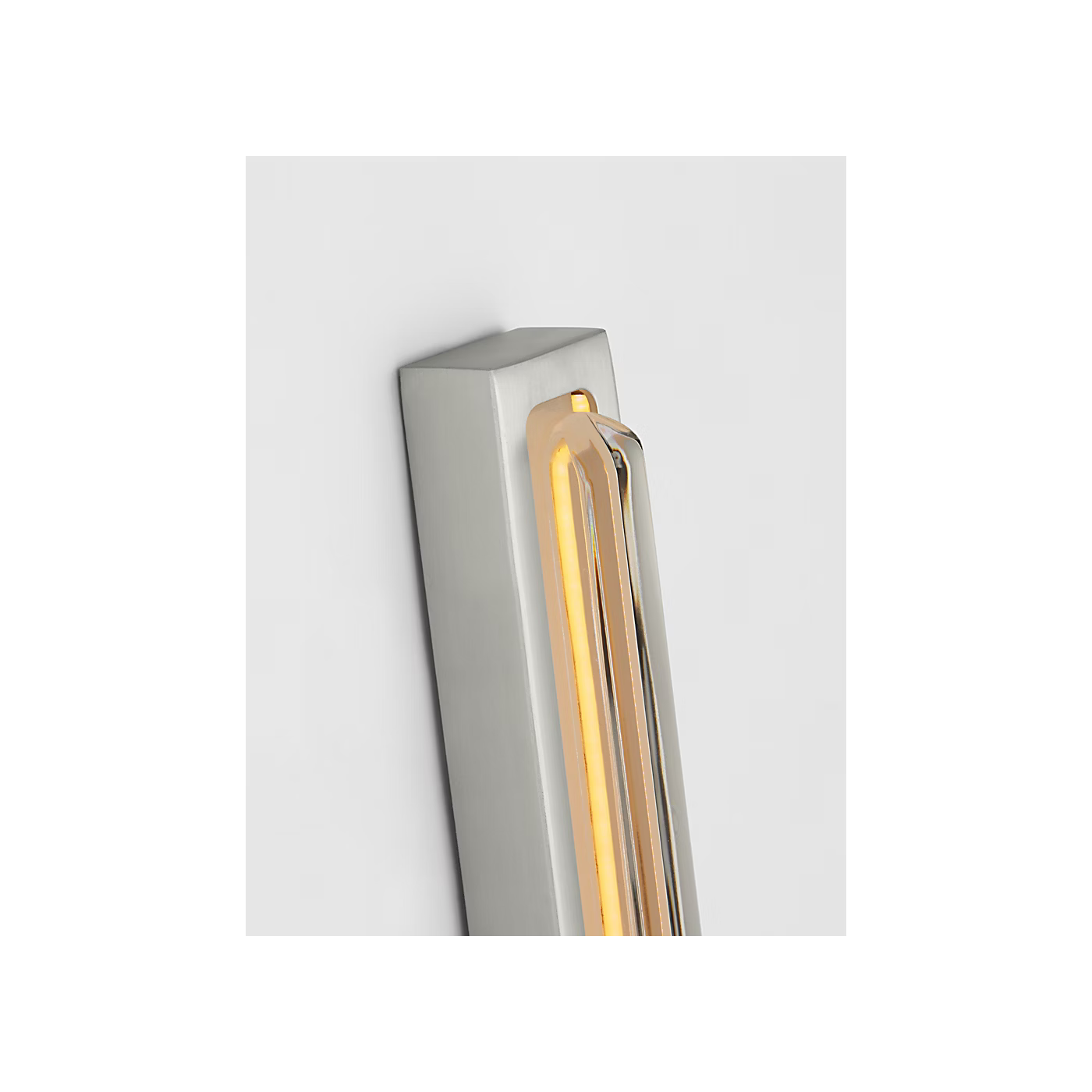 ADA-compliant Satin Nickel vanity light with dimmable integrated LED