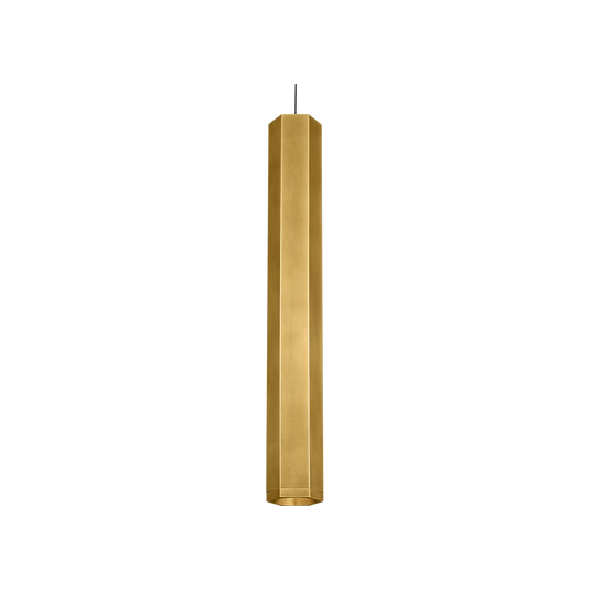 Blok Large Pendant Light for hotel suite and hospitality lighting with aged brass finish