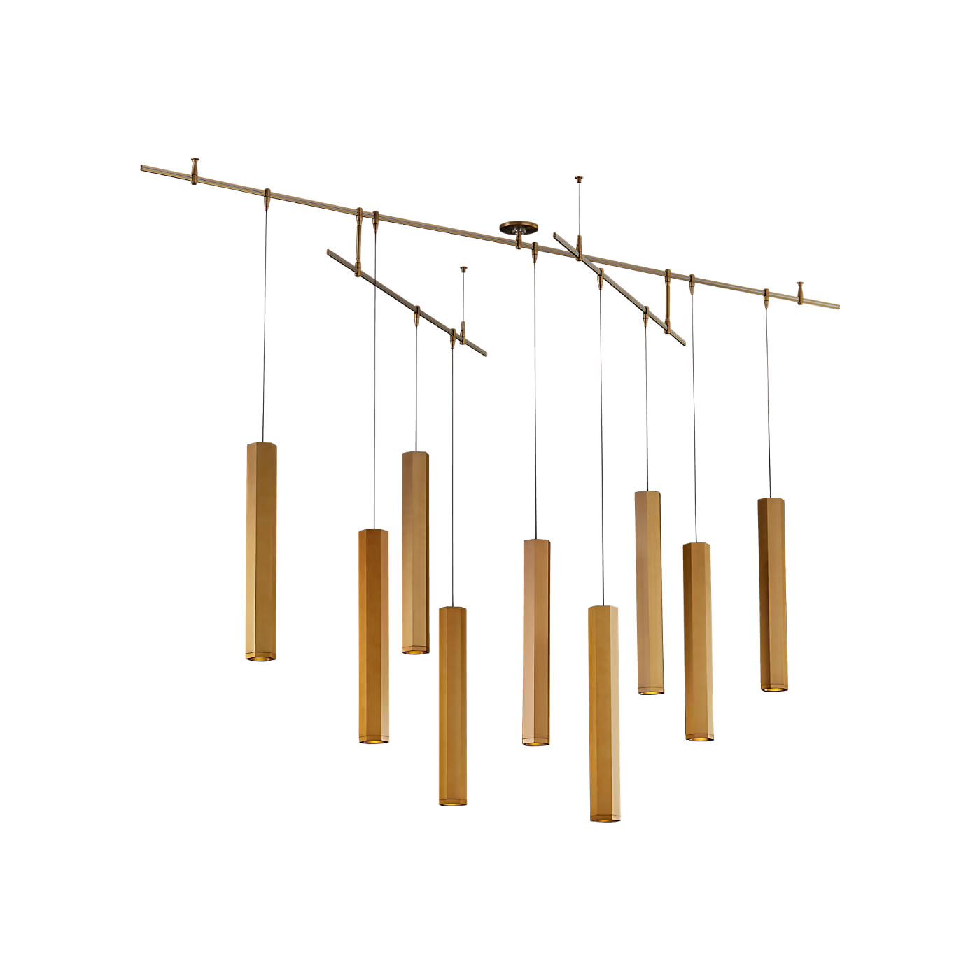Art Deco inspired chandelier with dimmable LED illumination