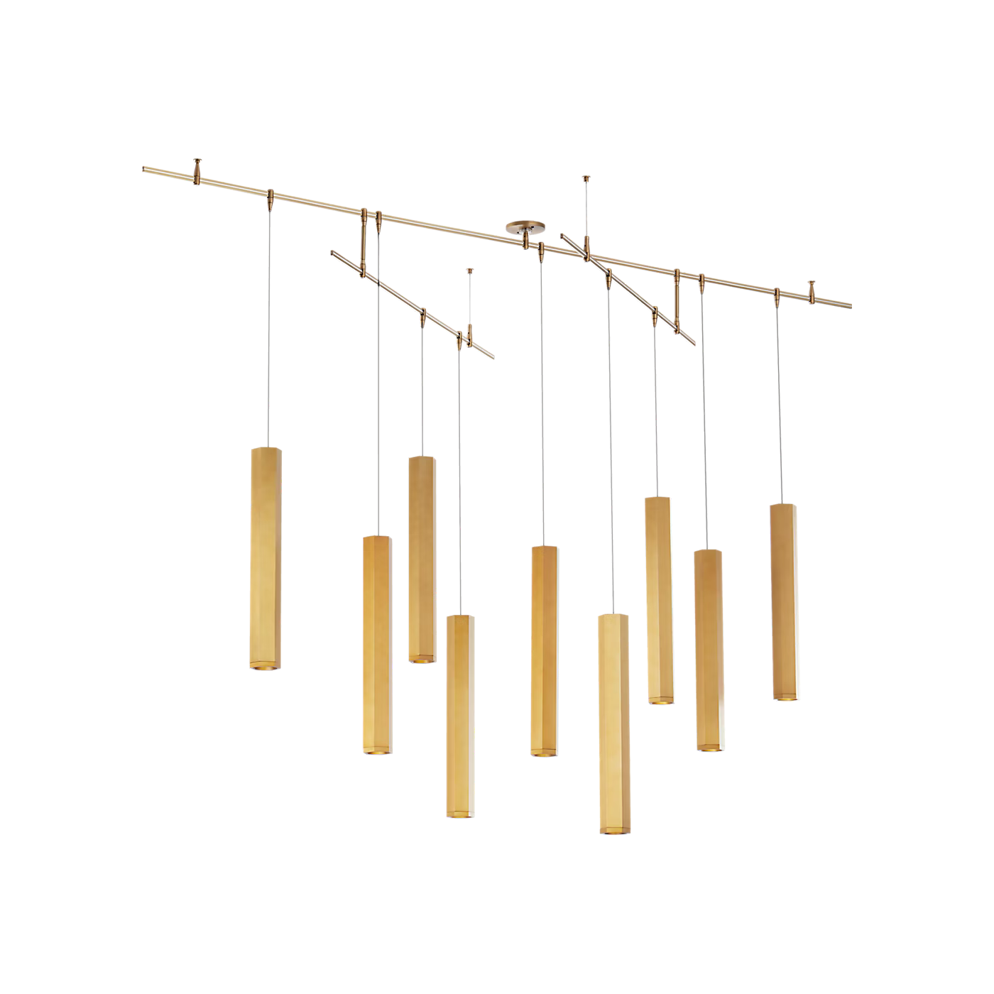 Modern chandelier lighting fixture with replaceable MR16 LEDs