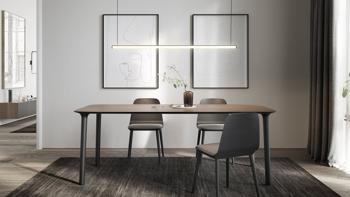 Blokinline LEDtube linear pendant lamp in a living space