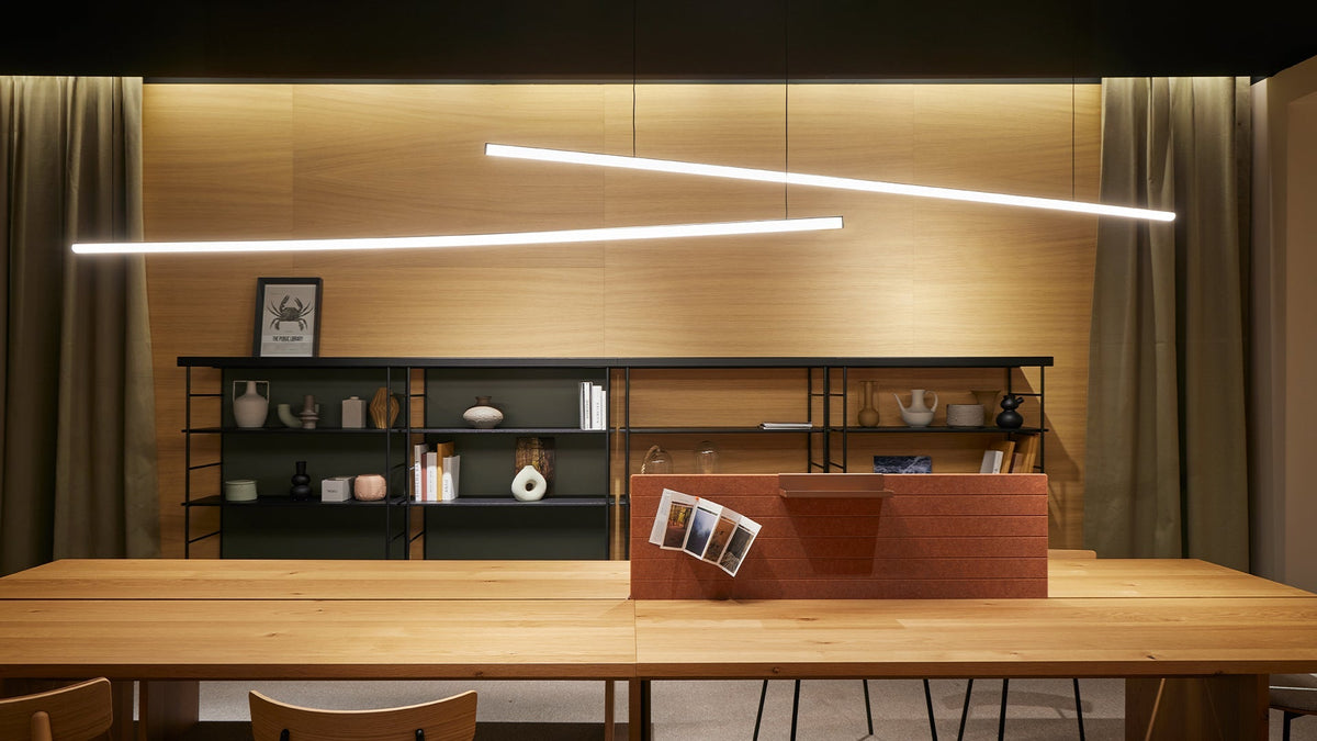 Blokinline LEDtube linear pendant lamp in an interior