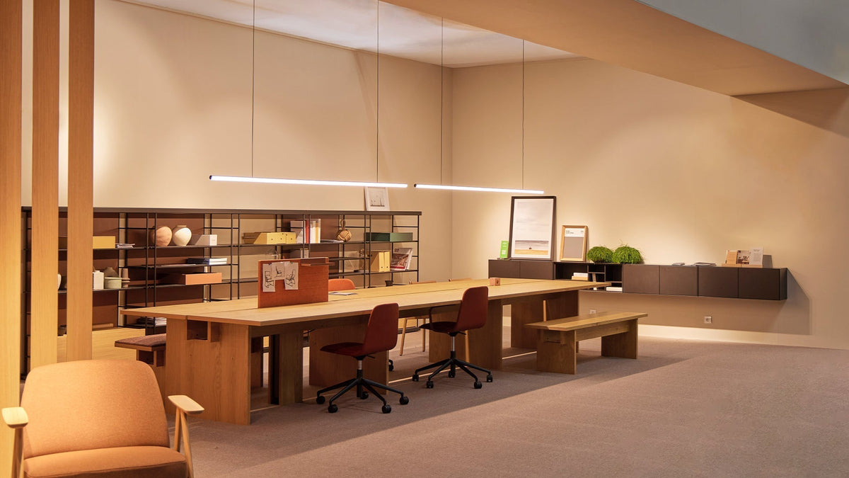 Blokinline LEDtube linear pendant lamp installation