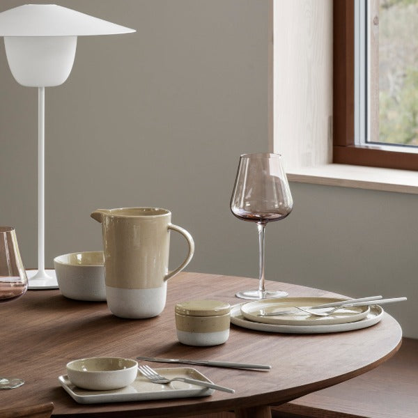 blomus Ceramic Stoneware Handleless Mug Sablo Cloud Grey Undertones Set of 4