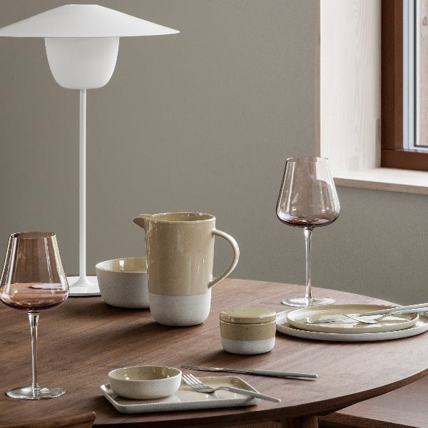 blomus Ceramic Stoneware Sugar Bowl Sablo Stone Blue Undertones