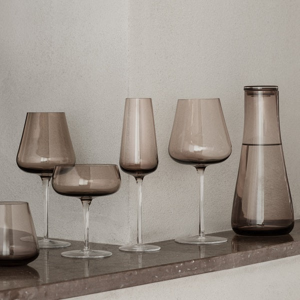 blomus Belo Champagne Flute Glasses 7 oz Smoke Set of 2