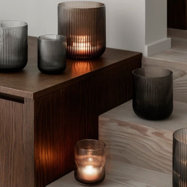 blomus Ven Hurricane Lamp Candle Holder Medium Smoke