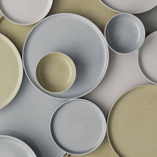 blomus Ceramic Stoneware Bowls Sablo Snack Bowl 3.9", Cloud Grey Undertones Set of 4