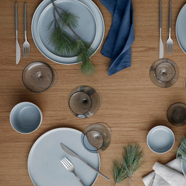 blomus Ceramic Stoneware Espresso Mug Sablo Stone Blue Undertones Set of 4