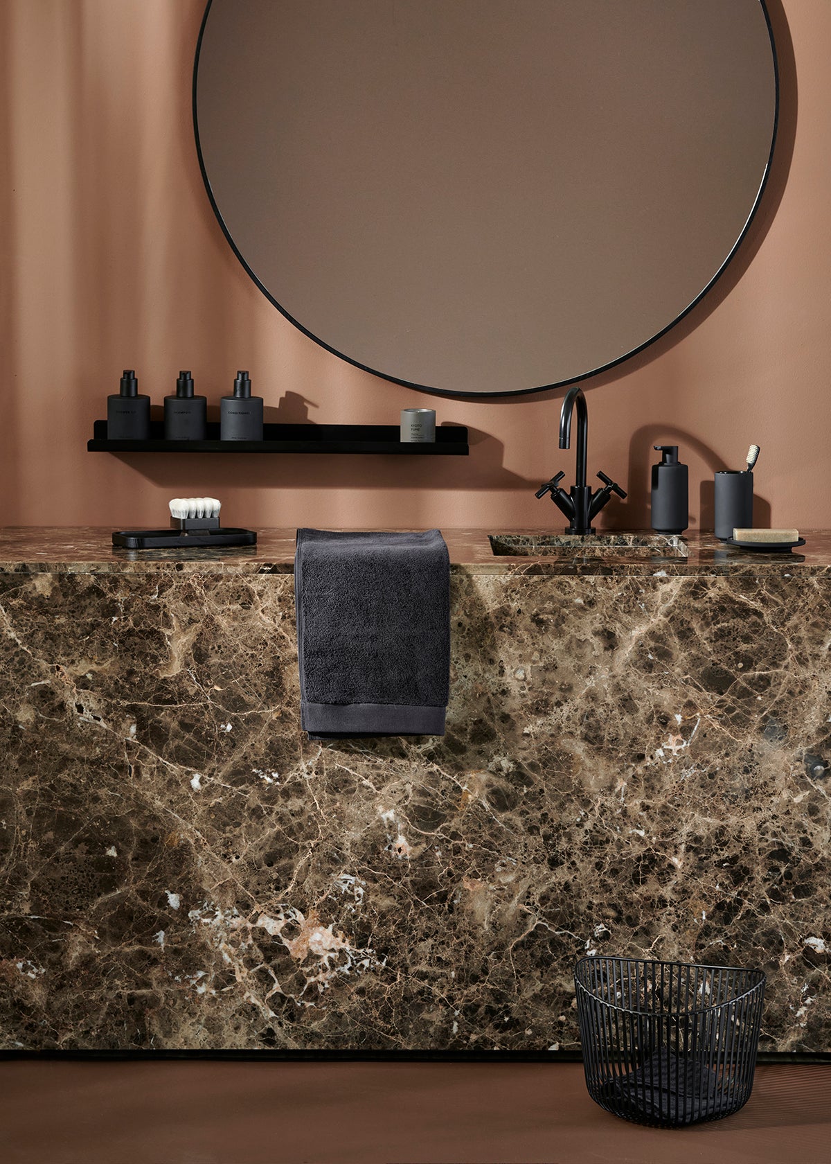 blomus OKU Rectangular Solid Oak Tray, Natural or Black – OKU rectangular tray styled with blomus RIVA, MODO and SAYA