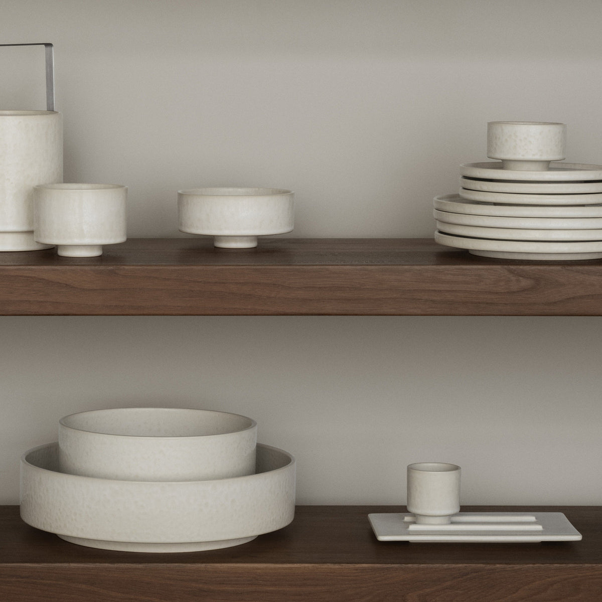 blomus MAKOTO Stoneware Serving Bowls: Salad & Vegetable – MAKOTO stoneware on a shelf