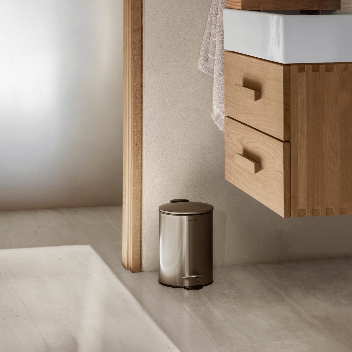 blomus Tubo Pedal Bin Wastepaper Basket Metallic Burnt Metal