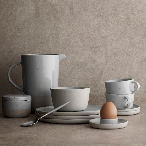 blomus SABLO Stoneware Espresso Cups, Set of 4 – espresso cups at a breakfast table