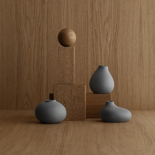 blomus Nona Porcelain Mini Vases Vanilla Set of 3