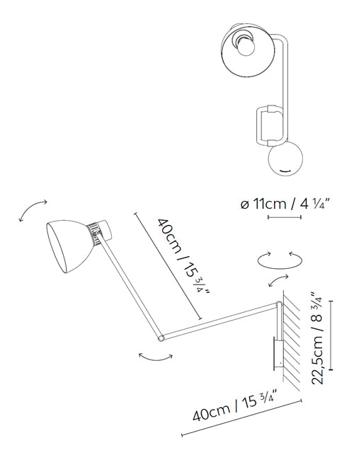 B.lux Blux System W40 dimension drawing